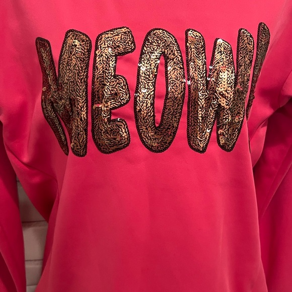 JUICY COUTURE women pink sequin long sleeve sweatshirt/size S - Picture 4 of 9